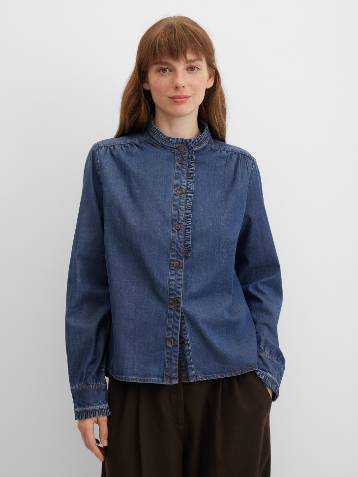 Рубашка с тенселем оверсайз