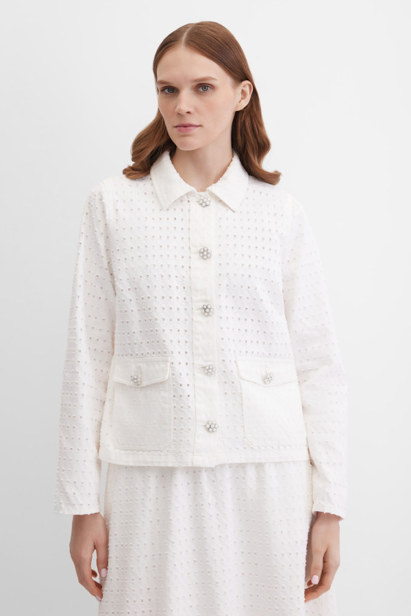 Куртка из денима с перфорацией