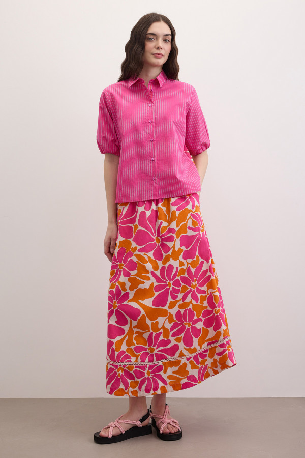 Рубашка свободная в полоску