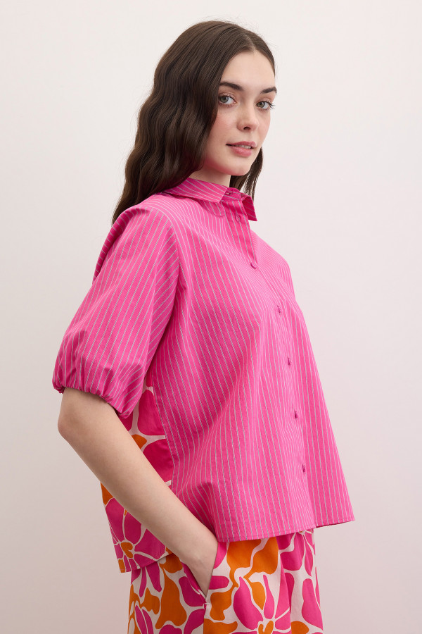 Рубашка свободная в полоску