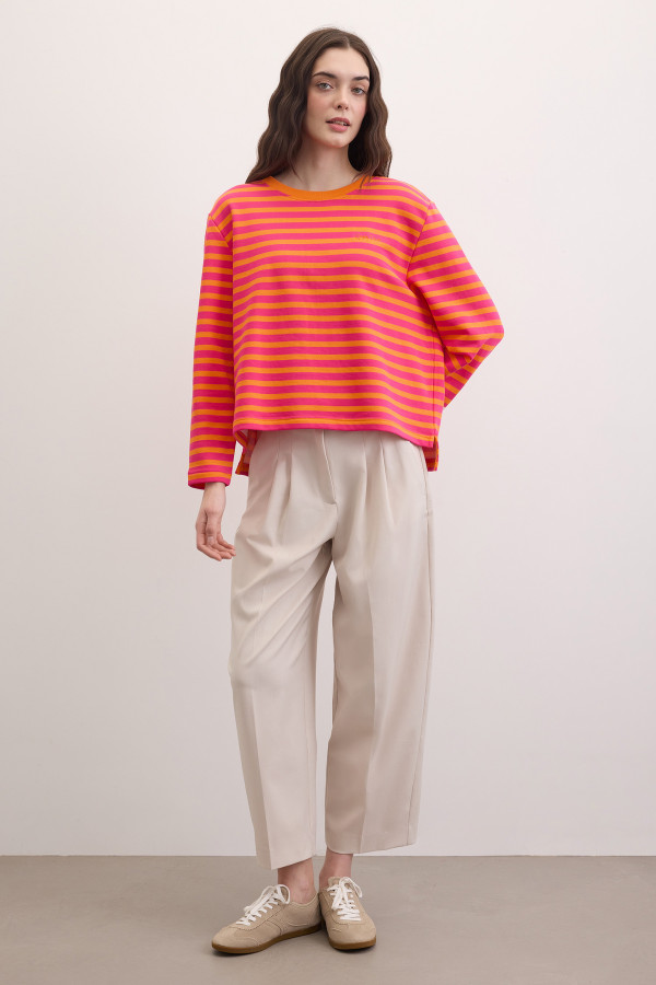 Свитшот свободный в полоску