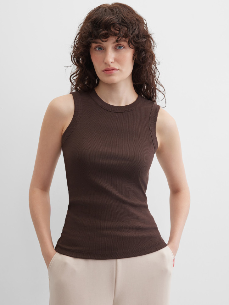 Топ-майка базовый в рубчик