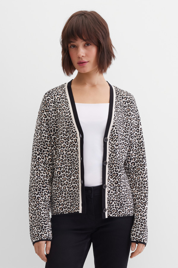 Кардиган трикотажный с анималистичным узором