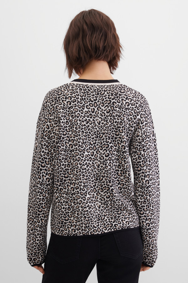 Кардиган трикотажный с анималистичным узором