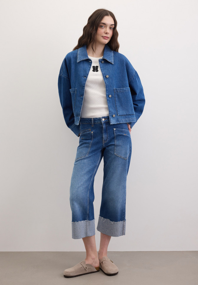 Топ-майка базовый в рубчик с вышивкой