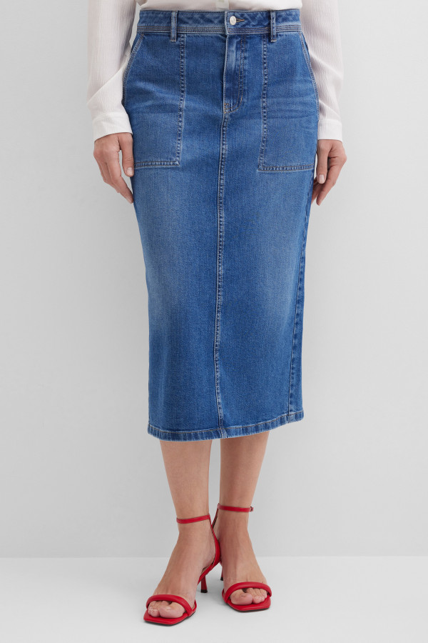 Юбка миди джинсовая