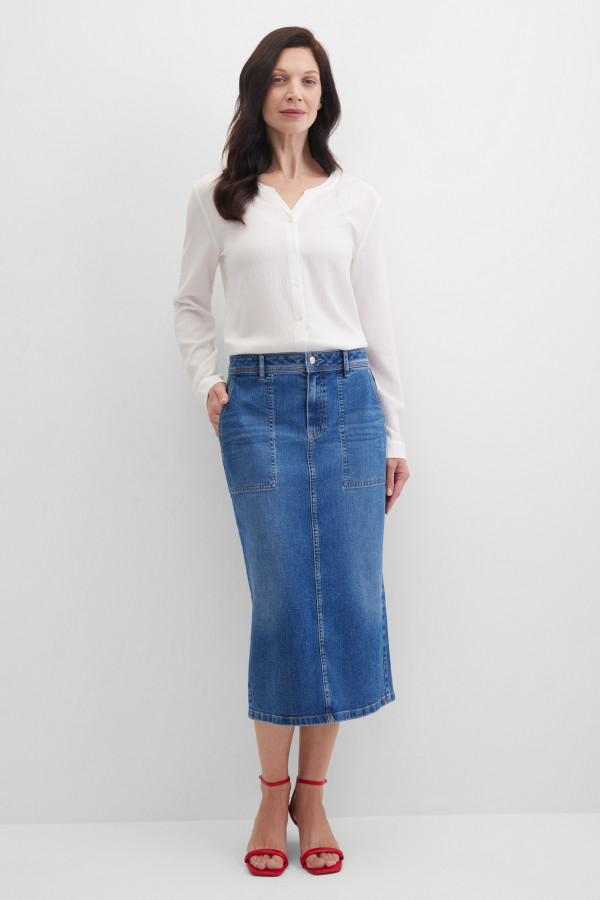 Юбка миди джинсовая