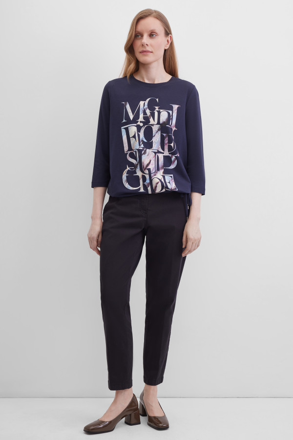 Лонгслив с принтом на кулиске