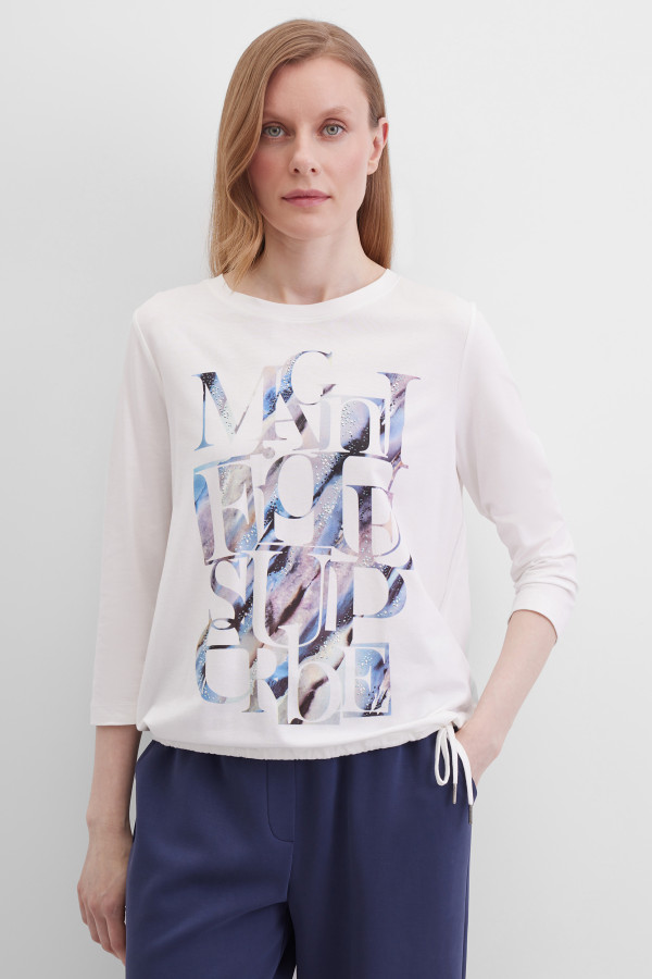 Лонгслив с принтом на кулиске