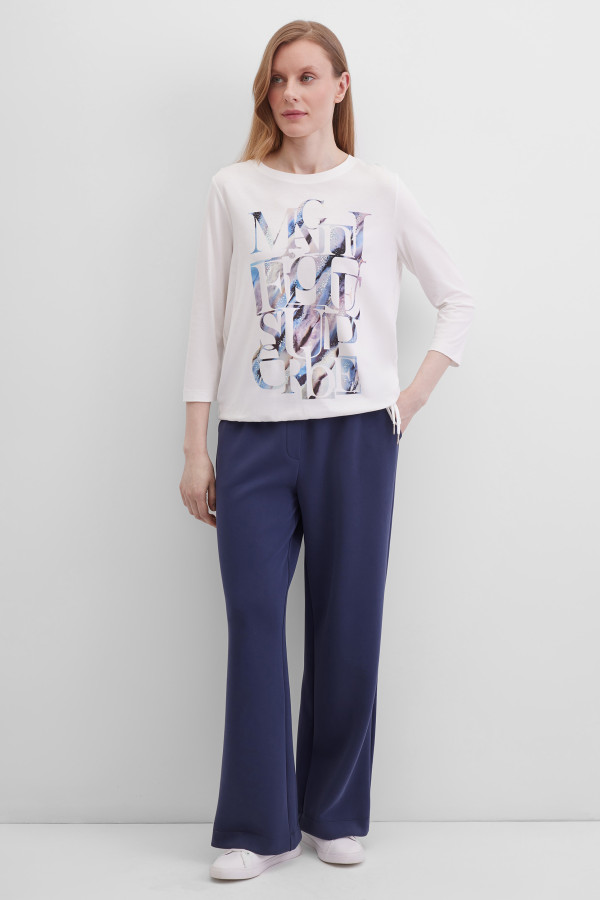 Лонгслив с принтом на кулиске