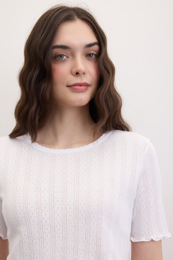 Футболка из ажурного хлопка