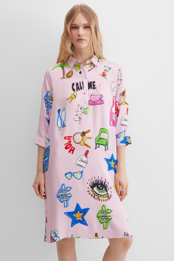 Платье-рубашка миди