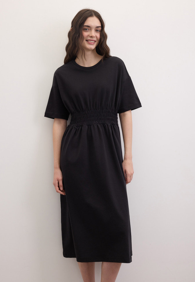 Платье миди на резинке