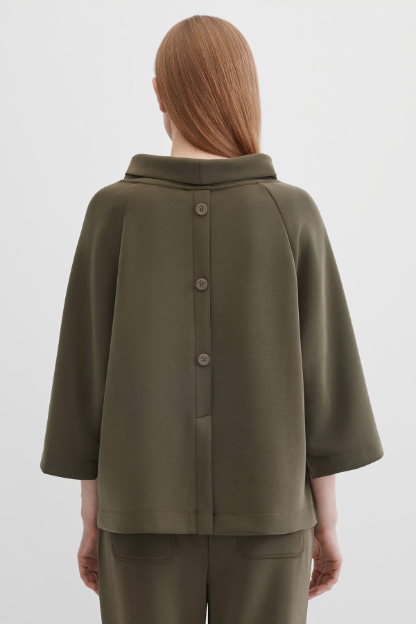 Лонгслив с рукавами 3/4 и воротом-стойкой