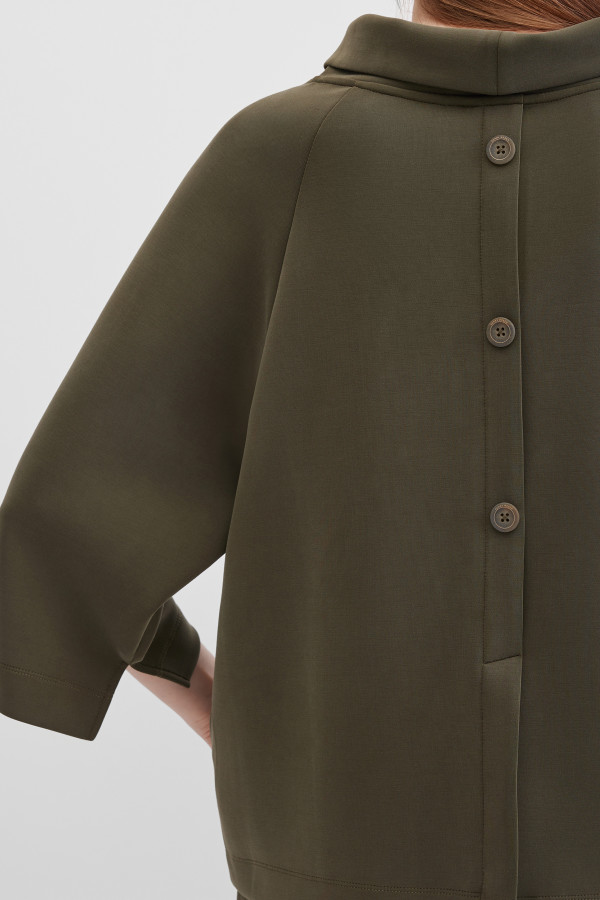 Лонгслив с рукавами 3/4 и воротом-стойкой