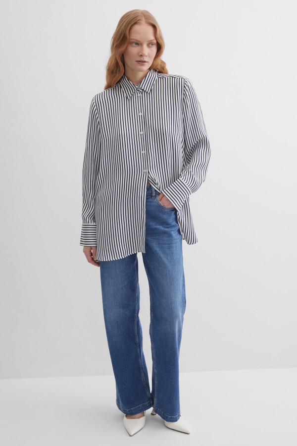 Блузка свободная в полоску