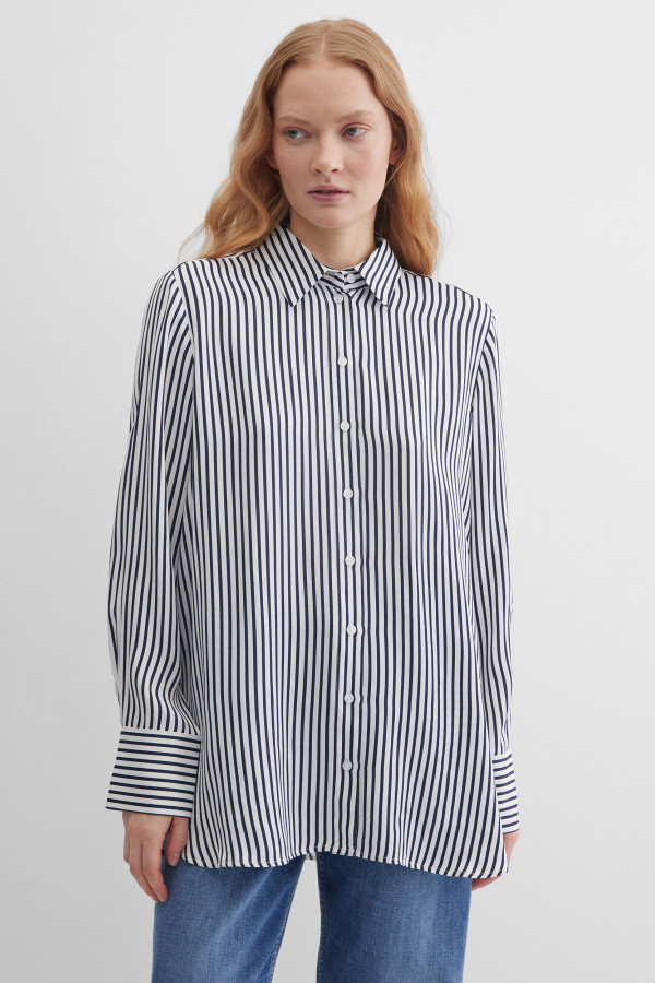 Блузка свободная в полоску