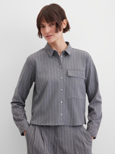 Рубашка укороченная в полоску