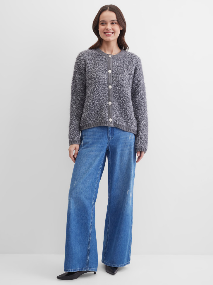 Кардиган с добавлением мохера и шерсти