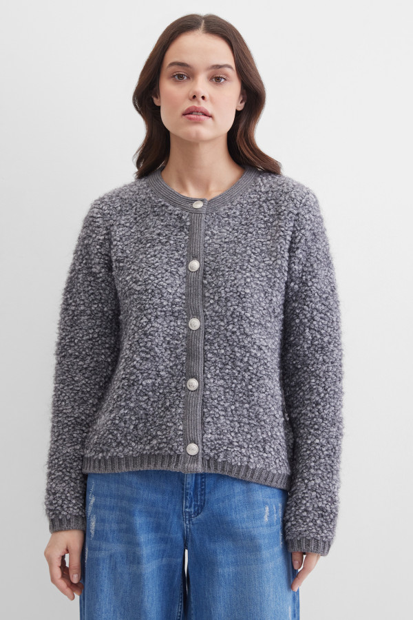 Кардиган с добавлением мохера и шерсти
