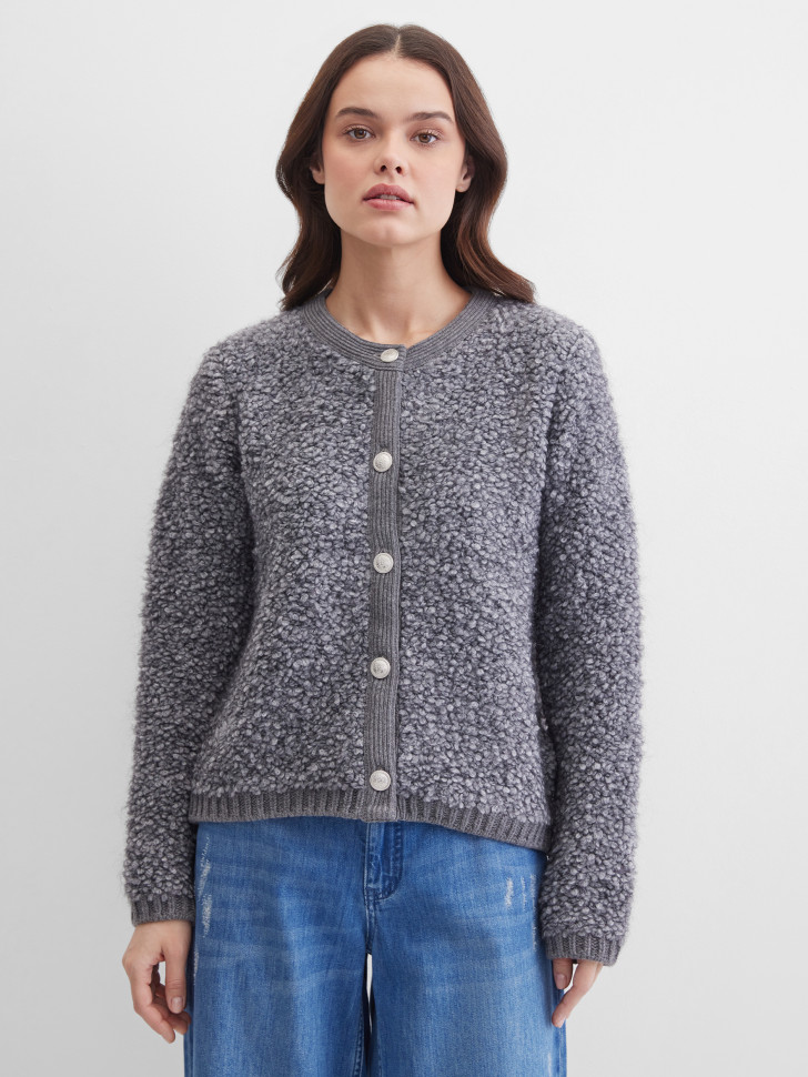 Кардиган с добавлением мохера и шерсти