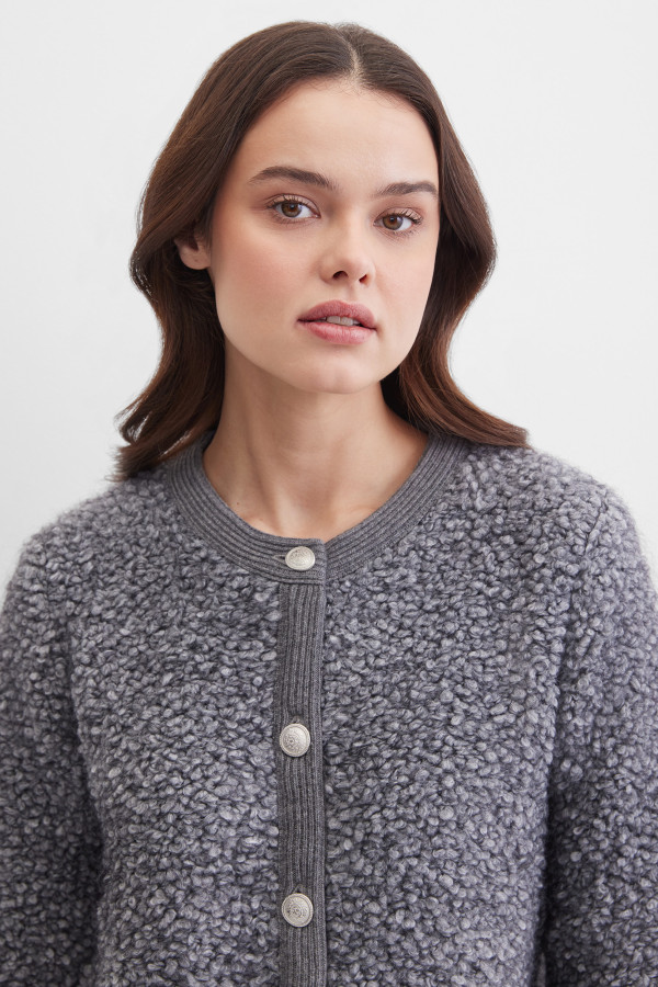 Кардиган с добавлением мохера и шерсти