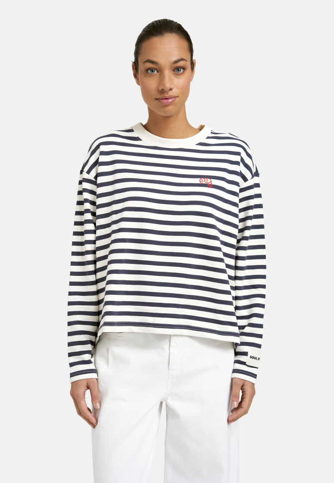 Свитшот свободный в полоску