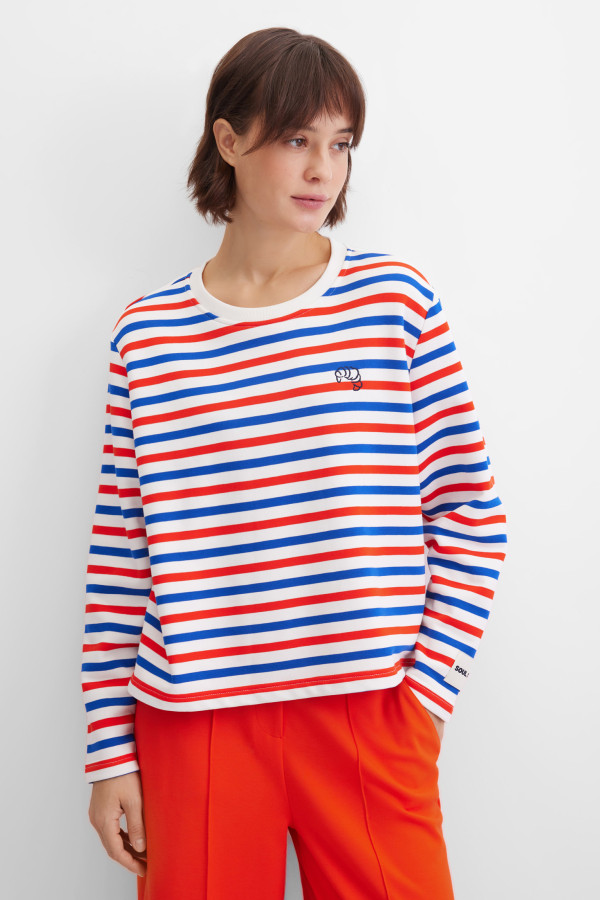 Свитшот свободный в полоску