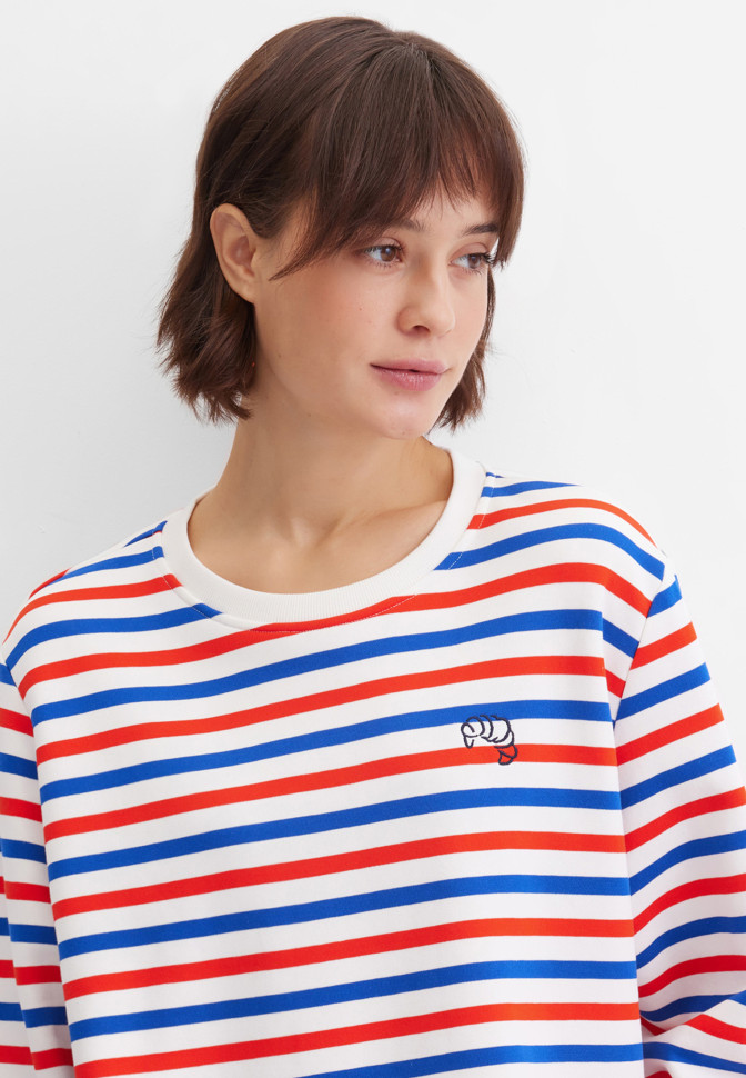 Свитшот свободный в полоску