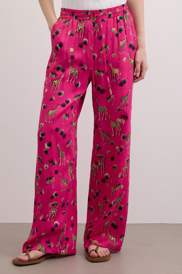 Брюки широкие с принтом