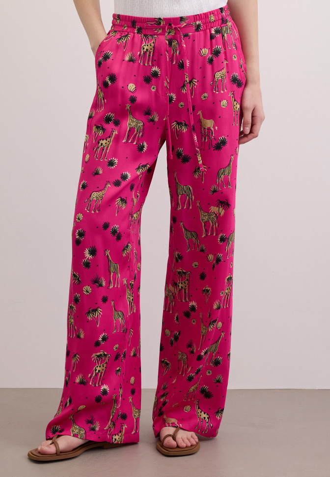 Брюки широкие с принтом