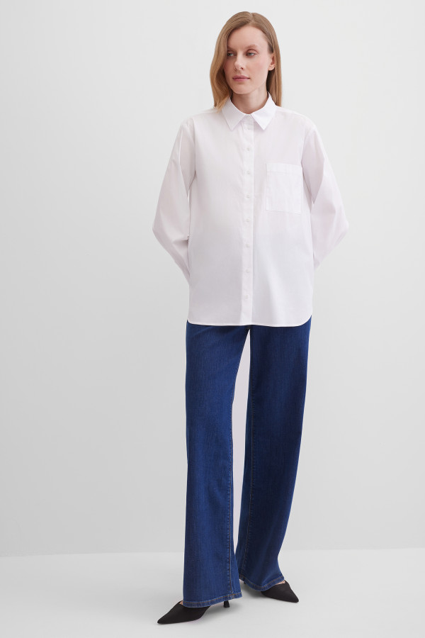 Рубашка с отложным воротником