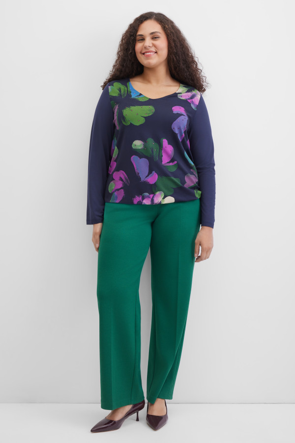 Лонгслив с цветочным принтом