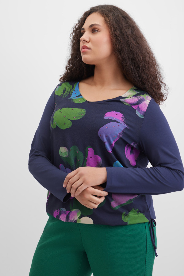 Лонгслив с цветочным принтом