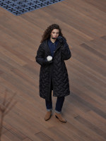 Пальто стеганое с капюшоном